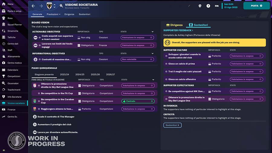 football manager 2023 visione societaria